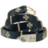 Knightly leather belt with cross pattée fittings 180cm